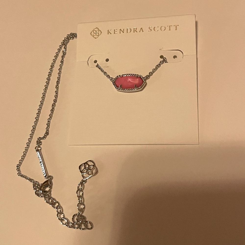 New Kendra Scott Elisa Silver Pendant Necklace in Pink